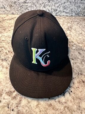 KC World Series Snapback Hat with Multicolor Logo Accent